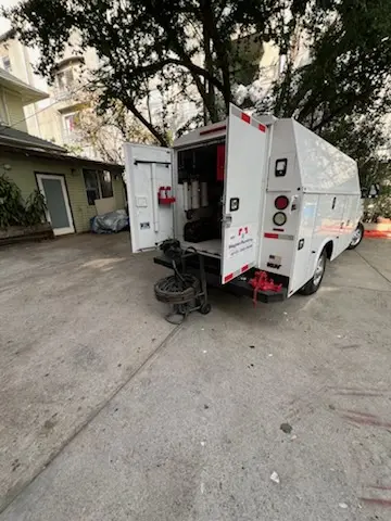 Magnet Plumbing service vehicle on-site for Water Heater Repair in Westwood Hills